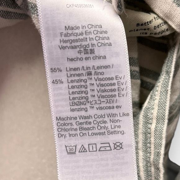 Madewell Linen-Blend Lakeline Popover Shirt in Hester Stripe Xs - Picture 10 of 10